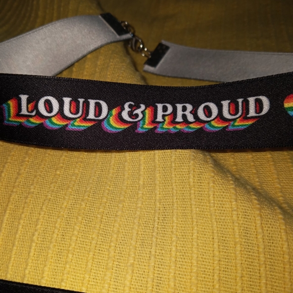 New statement choker necklace Loud and Proud LGBT rainbow gay bi rainbow - Picture 3 of 4